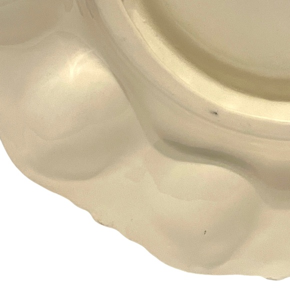 Vintage 12 Deviled Egg Plate Ceramic Cream Center Design Strawberries & Plums - Picture 12 of 16